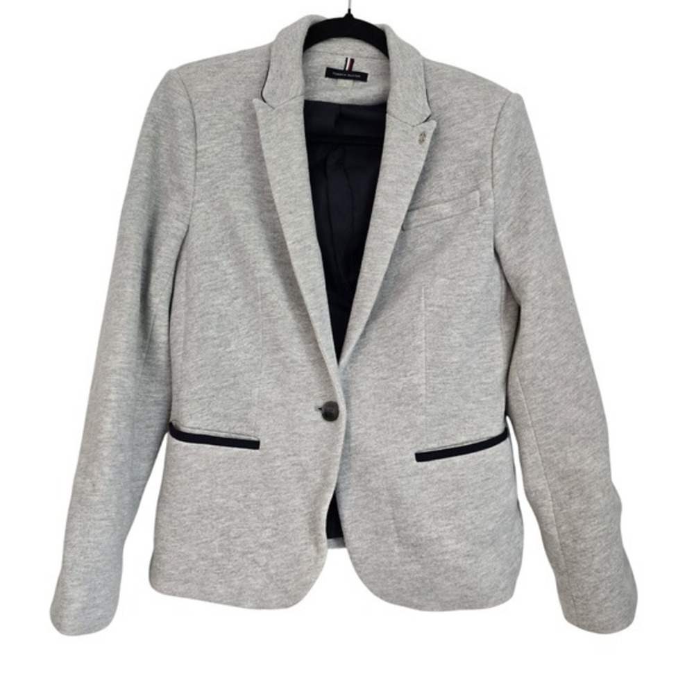 Tommy Hilfiger Women's Gray Sport Coat One Button Blazer Size 10
